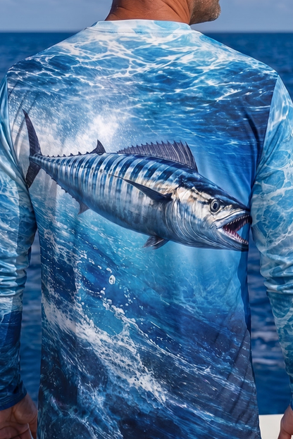 Performance Fishing Long Sleeve - Oceanic Blue Wahoo Charge - ULS540K image 4