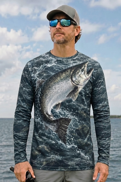 Performance Fishing Long Sleeve - Silver King Salmon Breach - ULS541K image 2