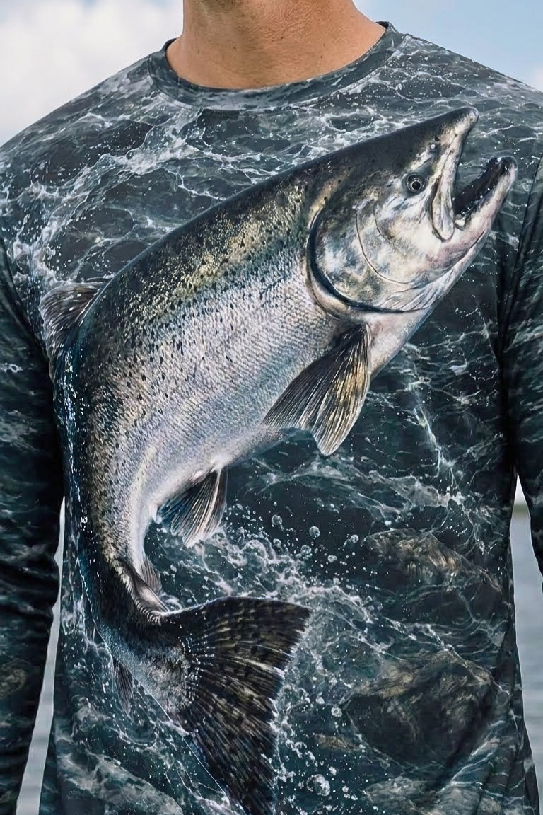 Performance Fishing Long Sleeve - Silver King Salmon Breach - ULS541K image 4