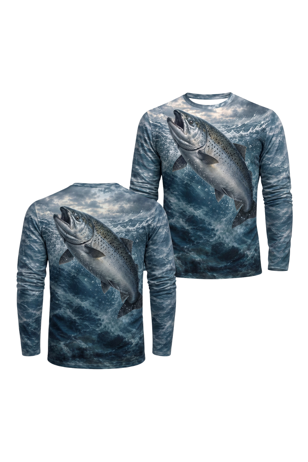 Performance Fishing Long Sleeve - Stormy Waters Salmon Surge - ULS542K image 1
