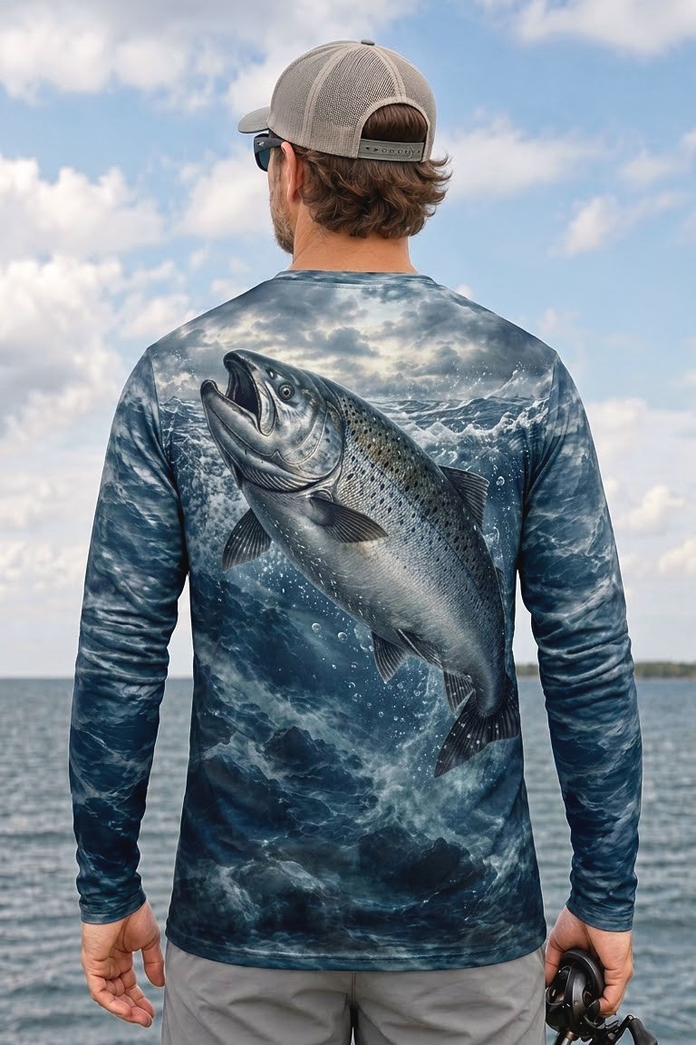 Performance Fishing Long Sleeve - Stormy Waters Salmon Surge - ULS542K image 3