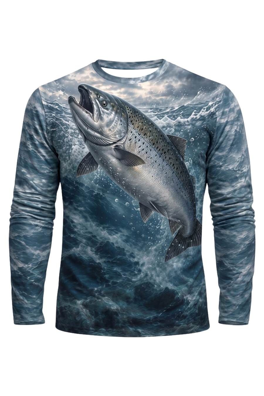 Performance Fishing Long Sleeve - Stormy Waters Salmon Surge - ULS542K image 5