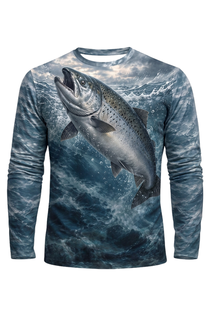 Performance Fishing Long Sleeve - Stormy Waters Salmon Surge - ULS542K image 5