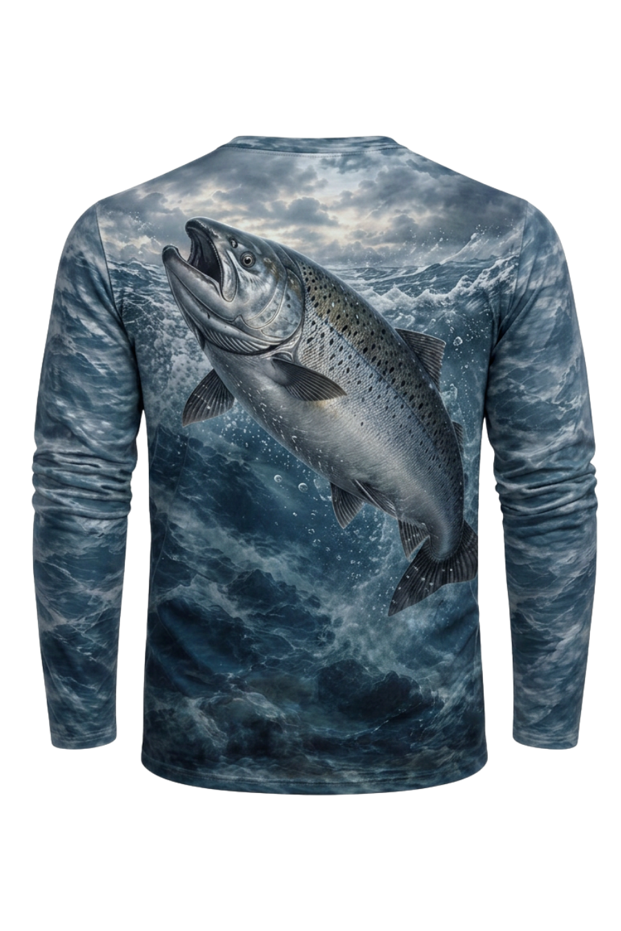 Performance Fishing Long Sleeve - Stormy Waters Salmon Surge - ULS542K image 6