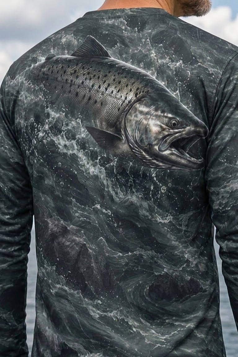 Performance Fishing Long Sleeve - Dark Current Salmon Strike - ULS545K image 4