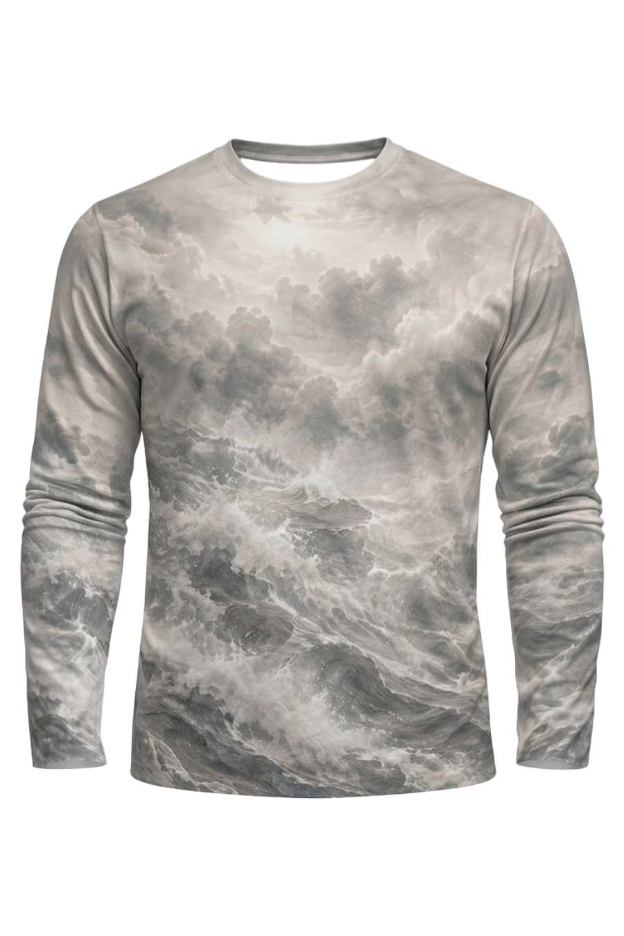 Performance Fishing Long Sleeve - Silver Cloud Salmon Leap - ULS546K image 6
