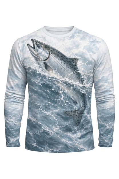 Performance Fishing Long Sleeve - Glacier Splash Salmon Breach - ULS547K image 5