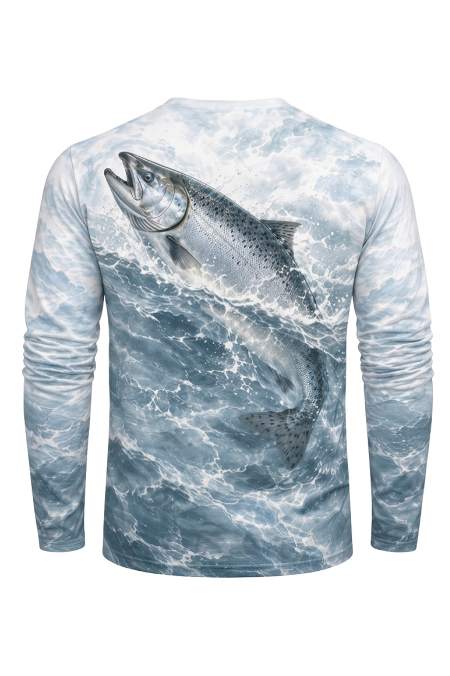 Performance Fishing Long Sleeve - Glacier Splash Salmon Breach - ULS547K image 6