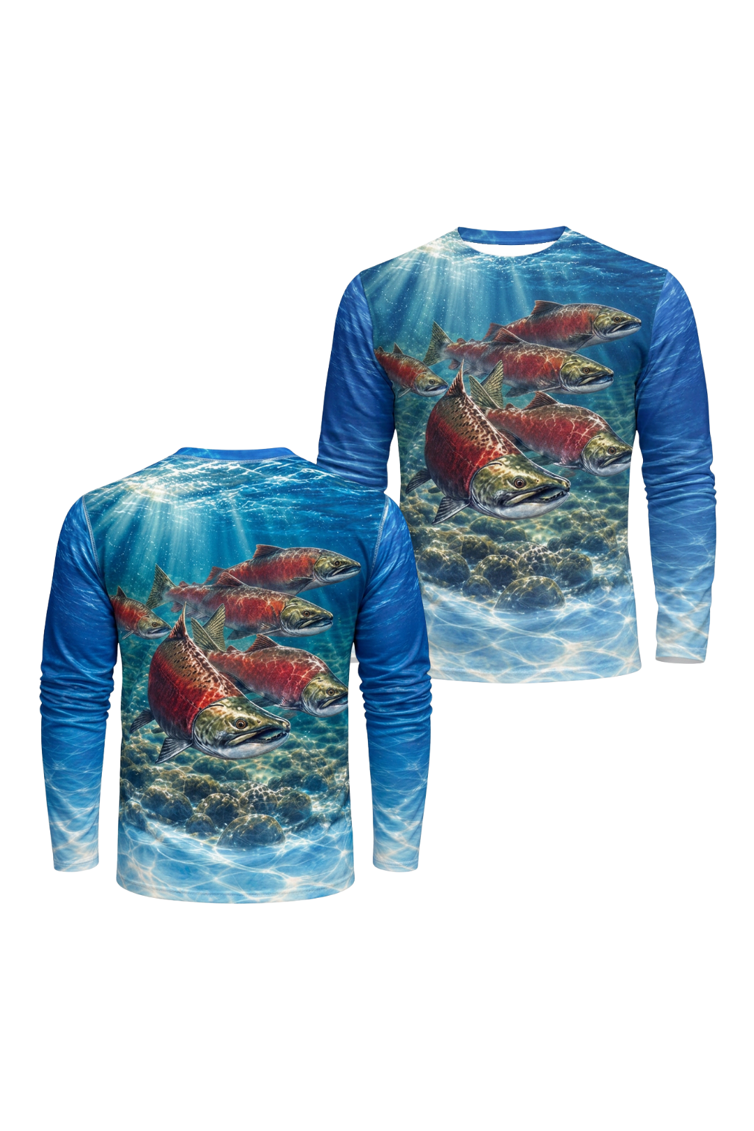 Performance Fishing Long Sleeve - Crimson Run Salmon Ascent - ULS548K image 1
