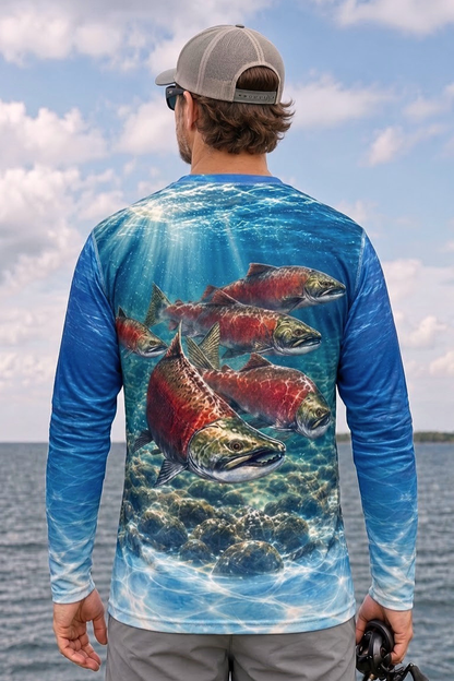Performance Fishing Long Sleeve - Crimson Run Salmon Ascent - ULS548K image 3