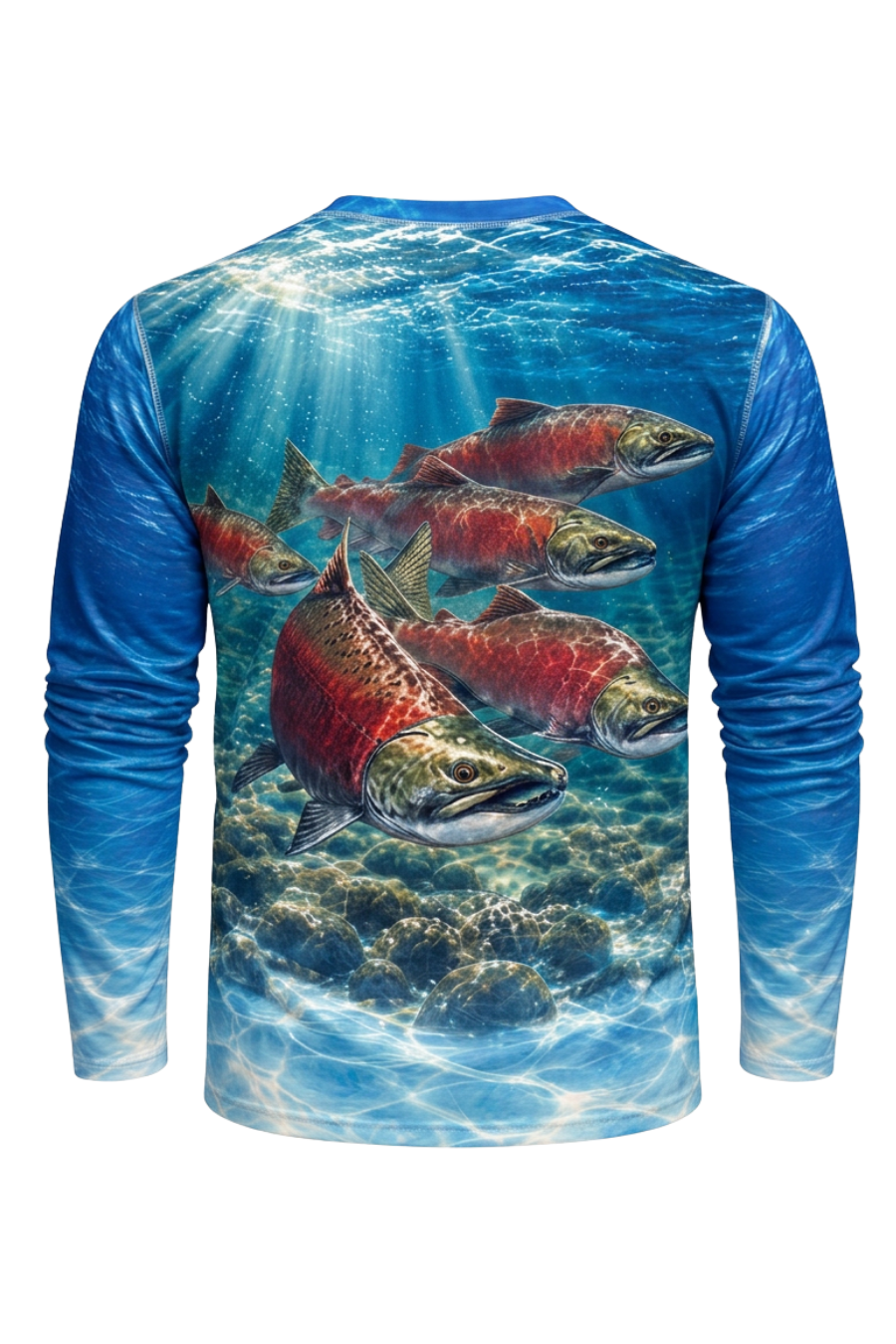 Performance Fishing Long Sleeve - Crimson Run Salmon Ascent - ULS548K image 6