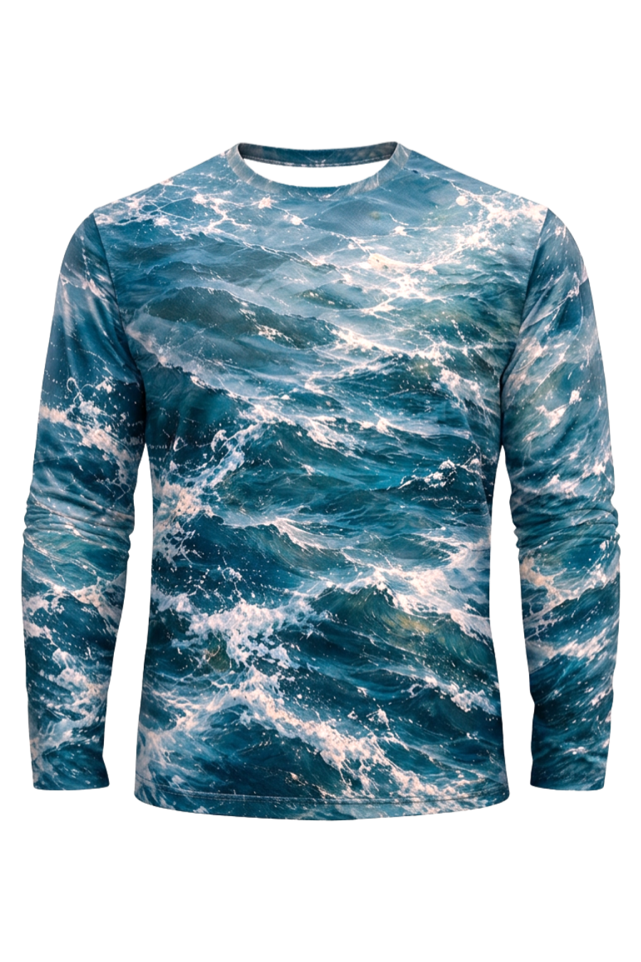 Performance Fishing Long Sleeve - Deep Teal Salmon Rise - ULS549K image 6
