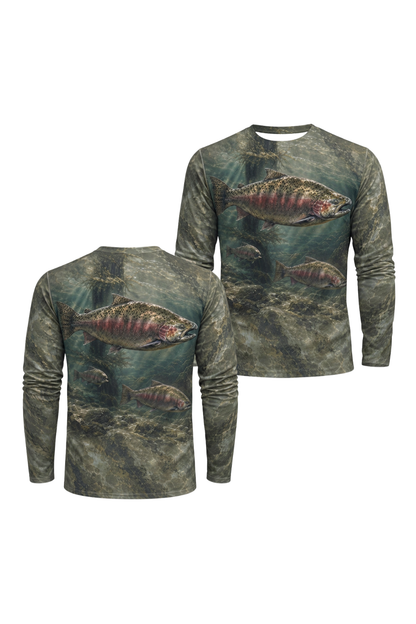 Performance Fishing Long Sleeve - Mossy Depth Salmon Patrol - ULS551K image 1