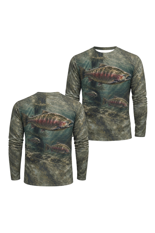 Performance Fishing Long Sleeve - Mossy Depth Salmon Patrol - ULS551K image 1