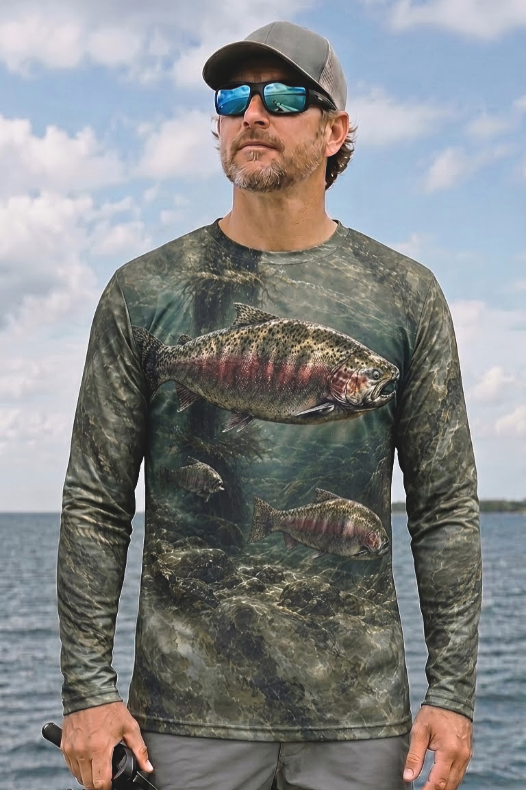 Performance Fishing Long Sleeve - Mossy Depth Salmon Patrol - ULS551K image 2