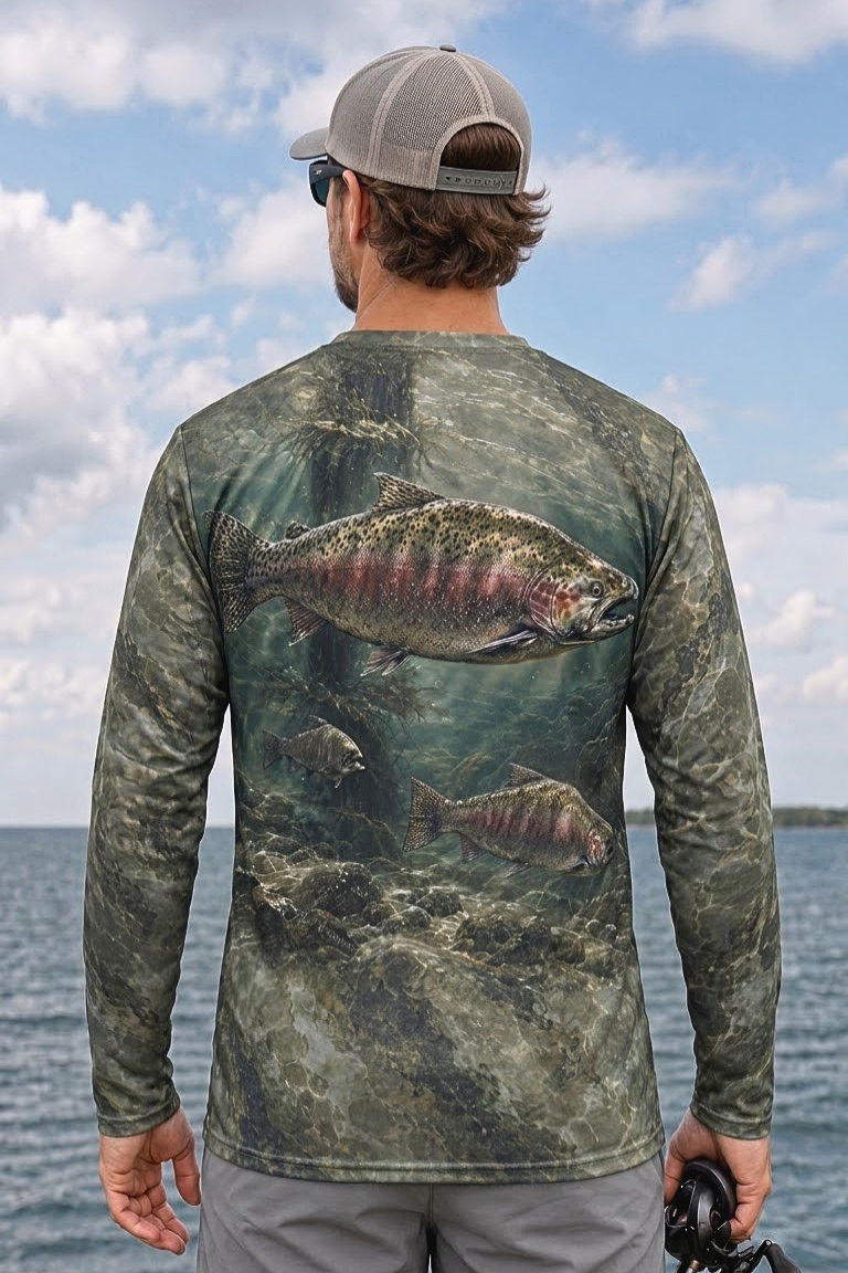 Performance Fishing Long Sleeve - Mossy Depth Salmon Patrol - ULS551K image 3