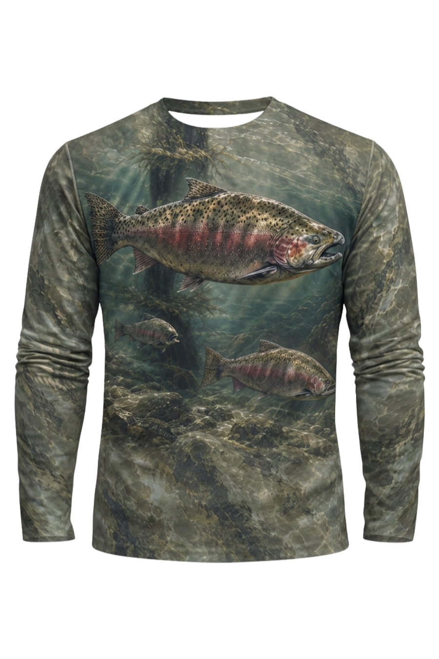 Performance Fishing Long Sleeve - Mossy Depth Salmon Patrol - ULS551K image 5