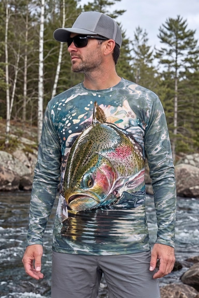 Performance Fishing Long Sleeve - Crystal Ripple Trout Splash - ULS552K image 2