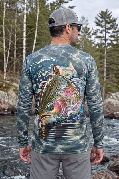 Performance Fishing Long Sleeve - Crystal Ripple Trout Splash - ULS552K image 3