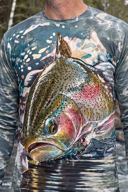 Performance Fishing Long Sleeve - Crystal Ripple Trout Splash - ULS552K image 4