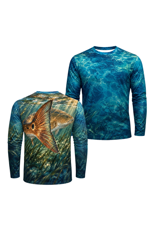 Performance Fishing Long Sleeve - Emerald Flat Redfish Tail - ULS555K image 1