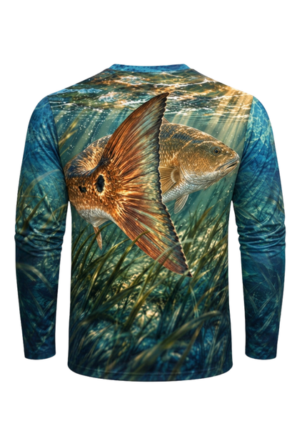 Performance Fishing Long Sleeve - Emerald Flat Redfish Tail - ULS555K image 5