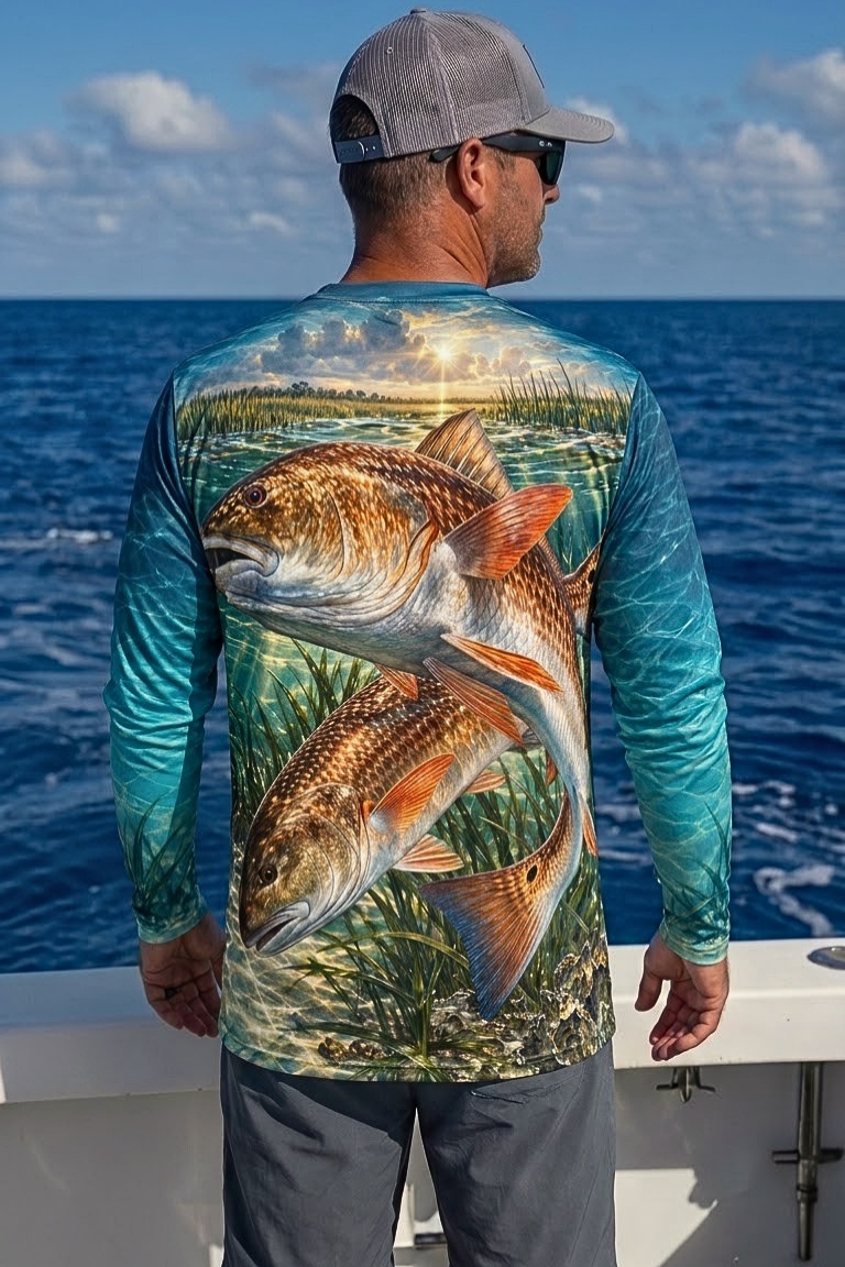 Performance Fishing Long Sleeve - Golden Hour Redfish Marsh - ULS556K image 2