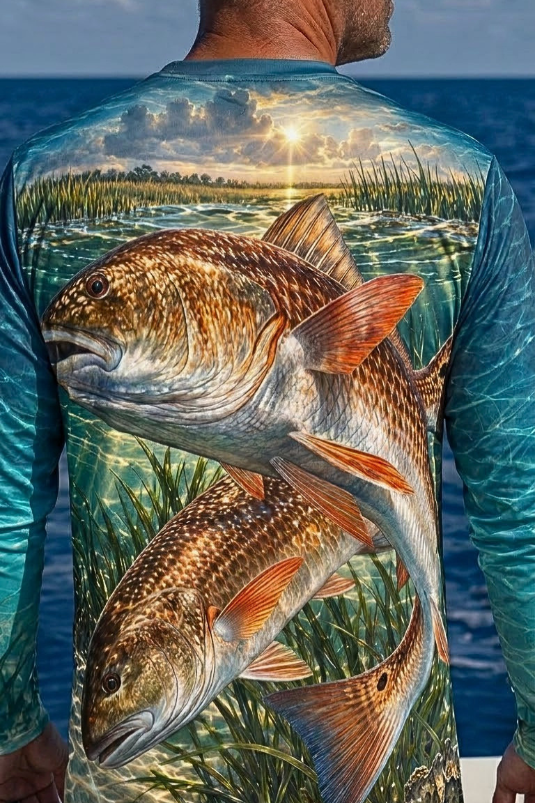 Performance Fishing Long Sleeve - Golden Hour Redfish Marsh - ULS556K image 4