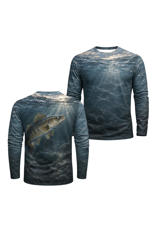 Performance Fishing Long Sleeve - Twilight Abyss Walleye Lure Chase - ULS561K image 1