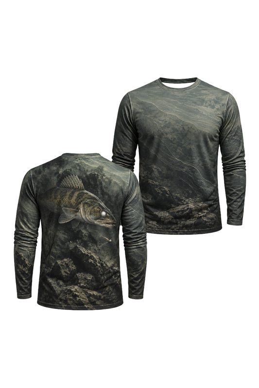 Performance Fishing Long Sleeve - Dark Stone Walleye Ambush - ULS563K image 1