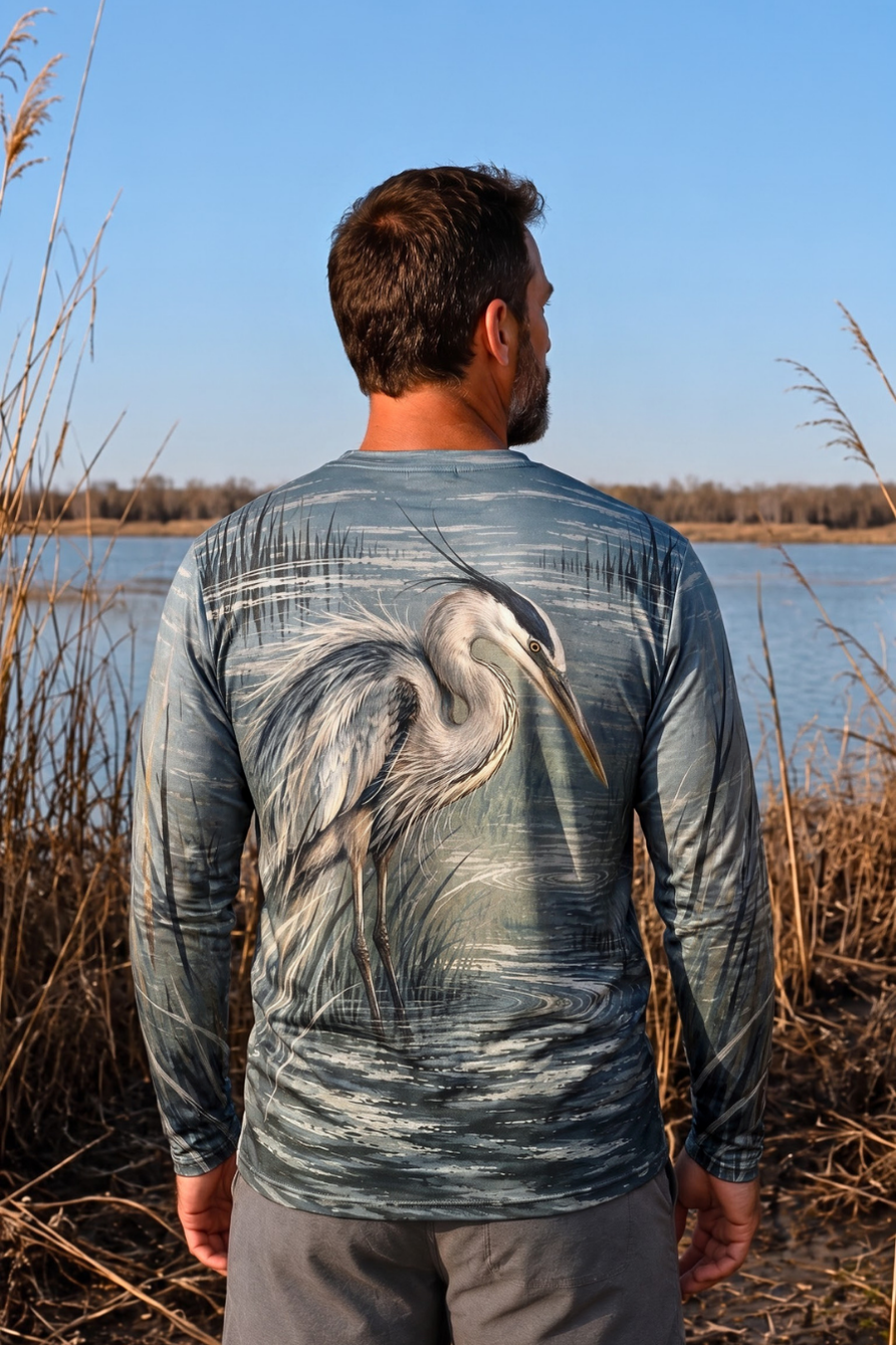 Performance Outdoor Long Sleeve - Misty Marsh Heron Sentinel - ULS575K image 2