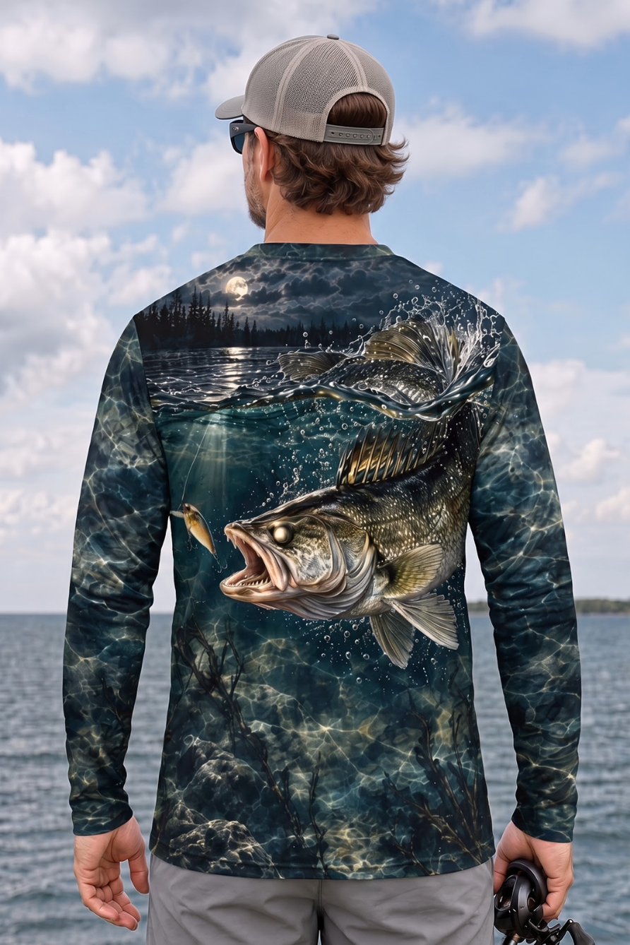Performance Fishing Long Sleeve - Moonlight Walleye Strike - ULS577K image 2