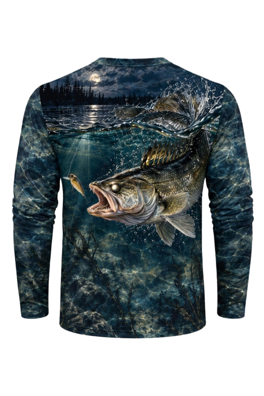 Performance Fishing Long Sleeve - Moonlight Walleye Strike - ULS577K image 5