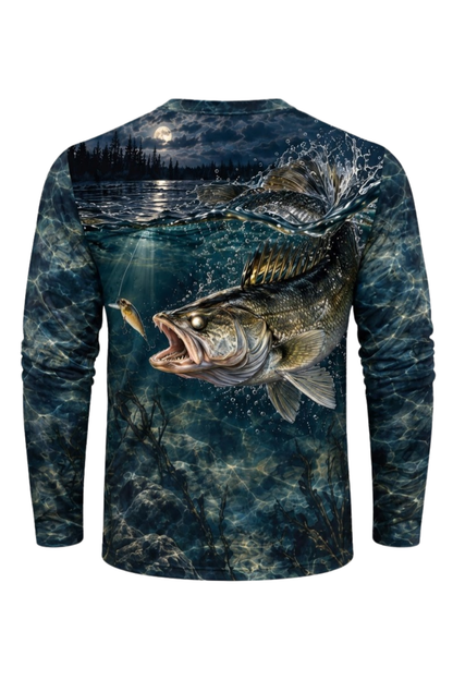 Performance Fishing Long Sleeve - Moonlight Walleye Strike - ULS577K image 5