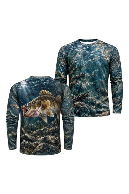 Performance Fishing Long Sleeve - Midnight Reef Walleye Ambush - ULS578K image 1