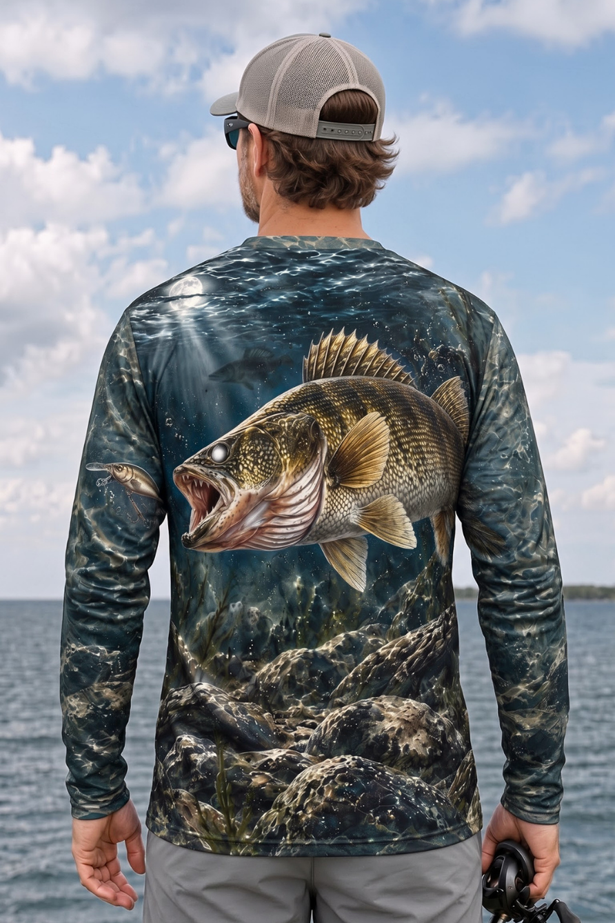 Performance Fishing Long Sleeve - Midnight Reef Walleye Ambush - ULS578K image 2