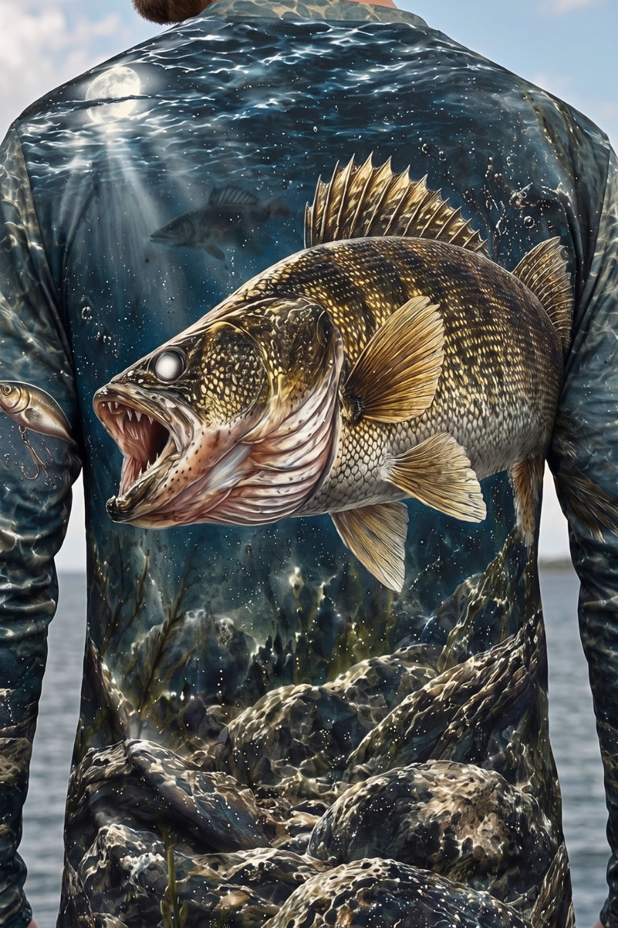 Performance Fishing Long Sleeve - Midnight Reef Walleye Ambush - ULS578K image 4
