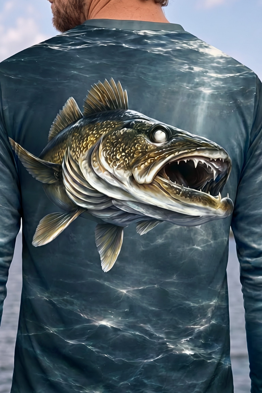 Performance Fishing Long Sleeve - Deep Current Walleye Hunter - ULS579K image 4