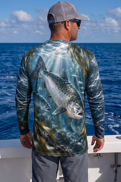 Performance Fishing Long Sleeve - Silver Salmon Kelp Surge - ULS582K image 2