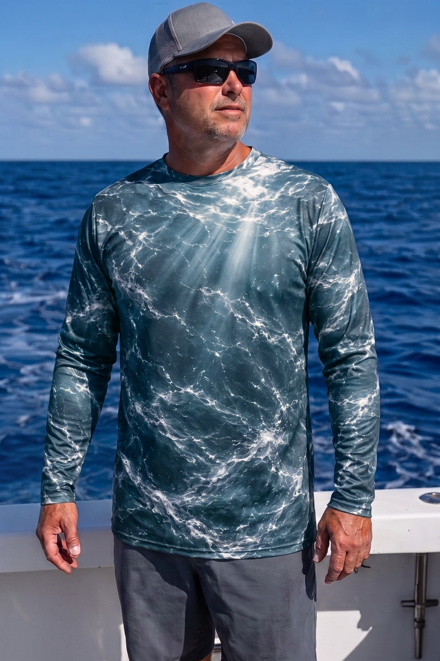 Performance Fishing Long Sleeve - Silver Salmon Kelp Surge - ULS582K image 3