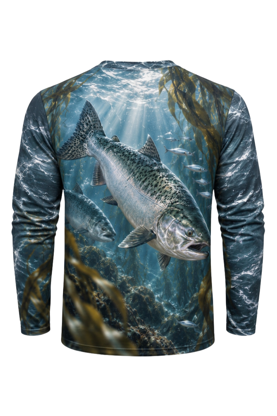 Performance Fishing Long Sleeve - Silver Salmon Kelp Surge - ULS582K image 5