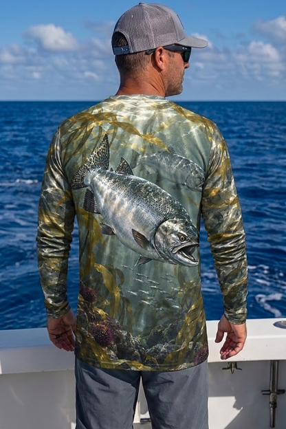 Performance Fishing Long Sleeve - Golden Kelp Salmon Reef - ULS583K image 2