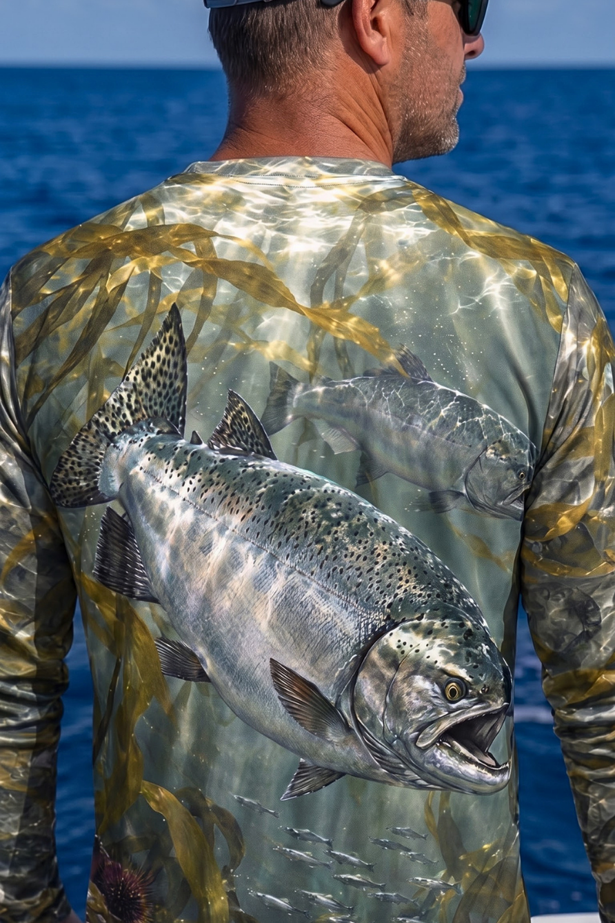 Performance Fishing Long Sleeve - Golden Kelp Salmon Reef - ULS583K image 4
