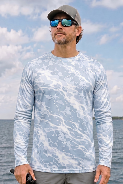 Performance Fishing Long Sleeve - Silver Steelhead Whitewater Leap - ULS585K image 3