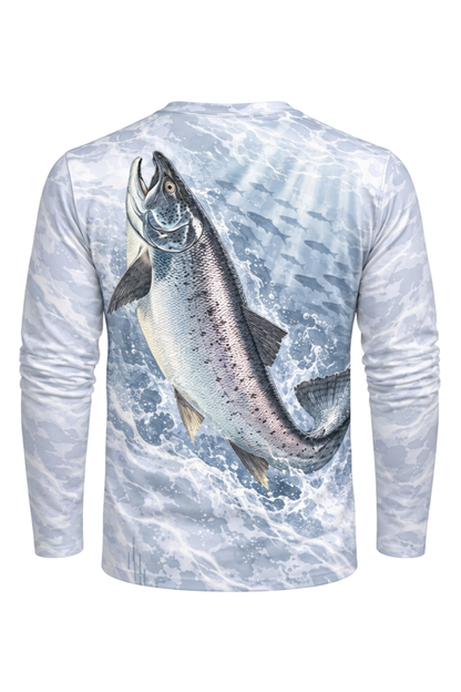 Performance Fishing Long Sleeve - Silver Steelhead Whitewater Leap - ULS585K image 5
