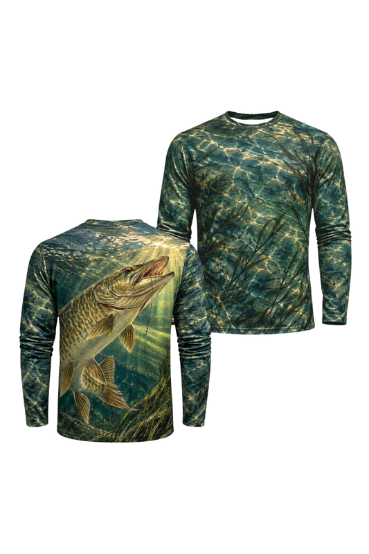 Performance Fishing Long Sleeve - Sunlit Weedbed Musky Ambush - ULS587K image 1
