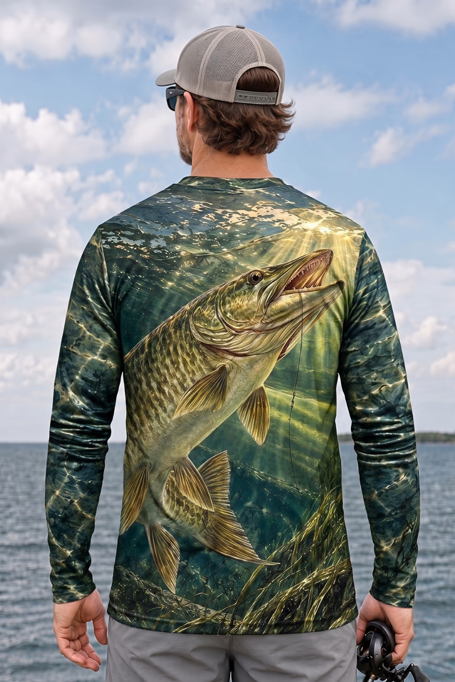 Performance Fishing Long Sleeve - Sunlit Weedbed Musky Ambush - ULS587K image 2