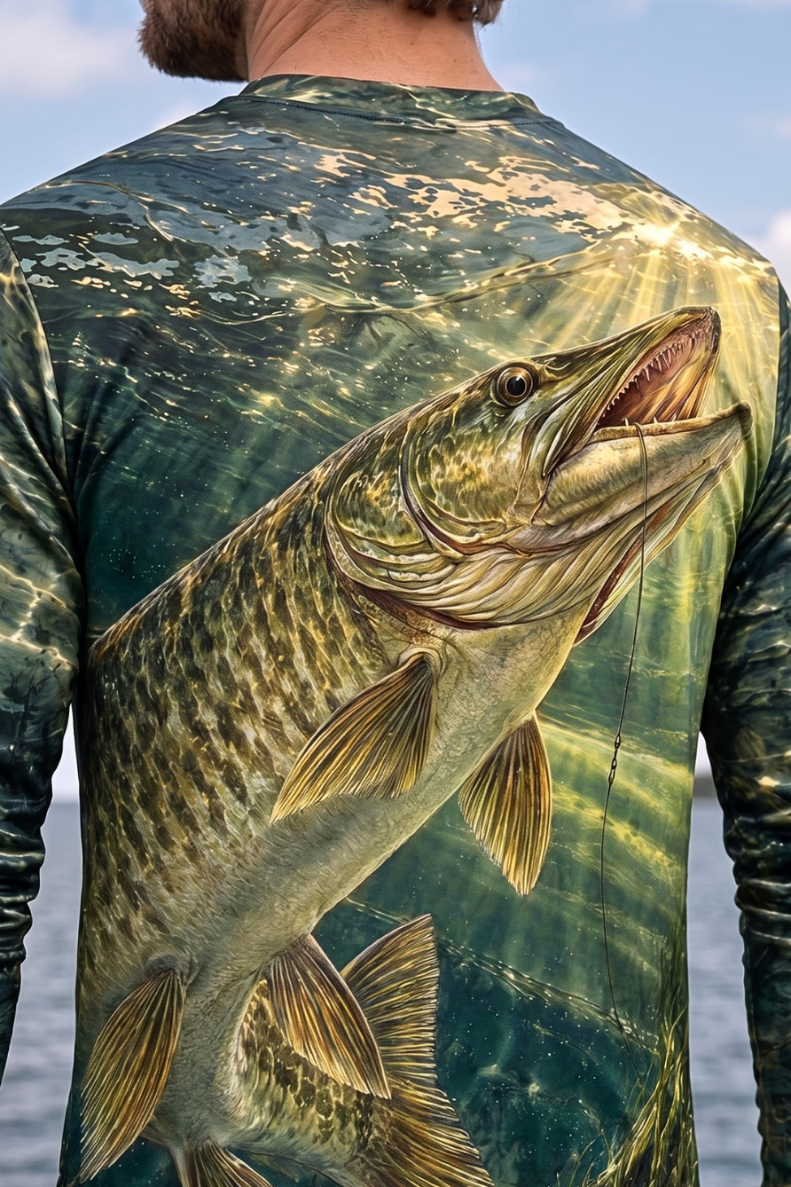 Performance Fishing Long Sleeve - Sunlit Weedbed Musky Ambush - ULS587K image 4