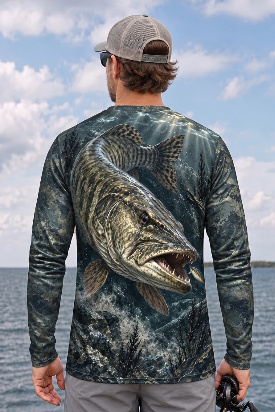 Performance Fishing Long Sleeve - Dark Rock Musky Apex - ULS588K image 2