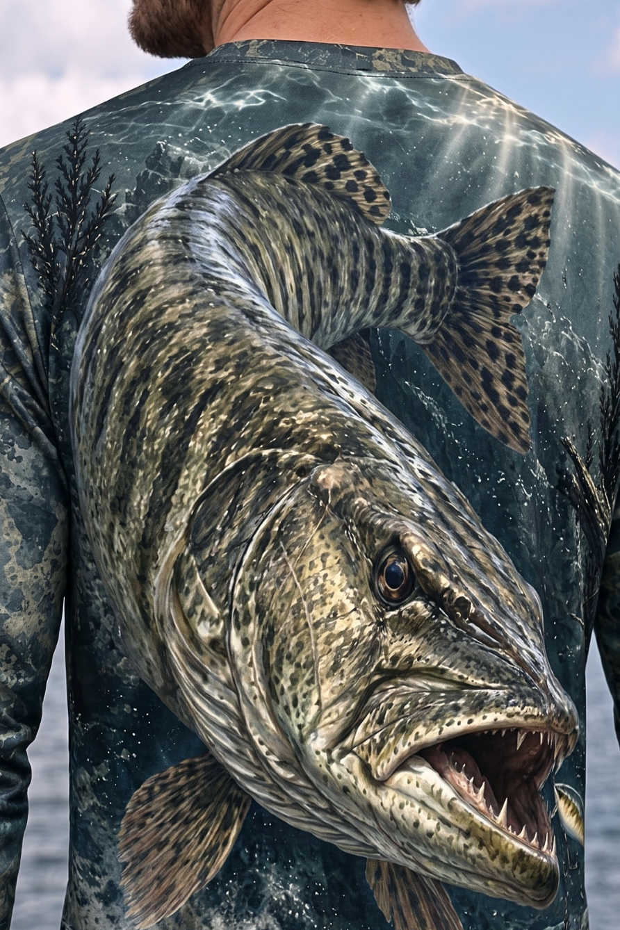 Performance Fishing Long Sleeve - Dark Rock Musky Apex - ULS588K image 4